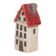 Domeček keramický - patrový, vel. S, béžový-červený