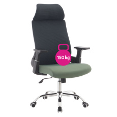 Kancelářské křeslo, tmavě šedá/zelená/chrom, nosnost 150 kg, HOLGER Kancelářské křeslo, tmavě šedá/zelená/chrom, nosnost 150 kg, HOLGER