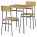 Jídelní set s 2 židlemi, 70x70x76cm, mdf, dub, AUT-O2122 OAK