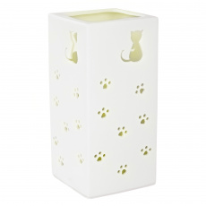 Keramická stolní lampa, bílá / vzor kočky, BELLE TYP 2 Keramická stolní lampa, bílá / vzor kočky, BELLE TYP 2