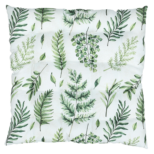 Sedák - mix zelených listů, 100 % polyester, 45 x 45 cm