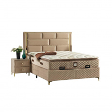 Boxspringová postel 180x200, světlehnědá, GOLDBIA Boxspringová postel 180x200, světlehnědá, GOLDBIA