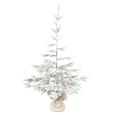 Stromek v jutovém obalu - umělý smrk, 120 cm, zasněžený Stromek v jutovém obalu - umělý smrk, 120 cm, zasněžený