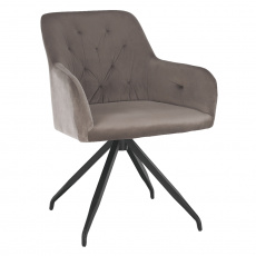 Otočná židle, šedohnědá Taupe Velvet látka/černá, VELEZA Otočná židle, šedohnědá Taupe Velvet látka/černá, VELEZA