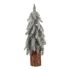 Smrk na špalku - mini, výška 44 cm, zelený, ojíněný Smrk na špalku - mini, výška 44 cm, zelený, ojíněný