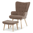 Relaxační křeslo, hnědá, látka bouclé, AK-319 BR2