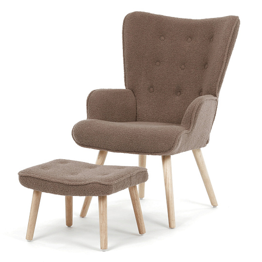 Relaxační křeslo, hnědá, látka bouclé, AK-319 BR2 Relaxační křeslo, hnědá, látka bouclé, AK-319 BR2