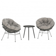 Zahradní set, tmavě šedá / šedá / černá, GAURI Zahradní set, tmavě šedá / šedá / černá, GAURI