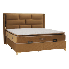 Boxspringová postel 180x200, světlehnědá, GOLDBIA Boxspringová postel 180x200, světlehnědá, GOLDBIA