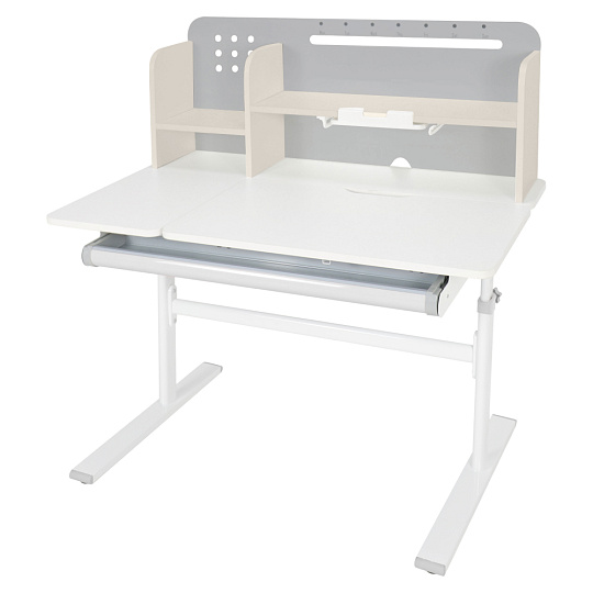 Rostoucí psací stůl, šedá/bílá, ODIN