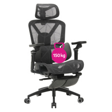 Kancelářské křeslo, tmavě šedá/černá, nosnost 150 kg, VILMER Kancelářské křeslo, tmavě šedá/černá, nosnost 150 kg, VILMER