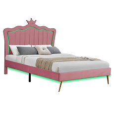 Postel s roštem, 140x200, růžová Velvet látka, RANIA Postel s roštem, 140x200, růžová Velvet látka, RANIA