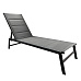Polohovací zahradní lehátko, černá/šedá, LOPEZ