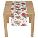 Běhoun - vánoční květy a jehličí, 100% polyester, 40 x 150 cm