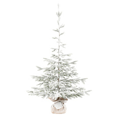 Stromek v jutovém obalu - umělý smrk, 150 cm, zasněžený Stromek v jutovém obalu - umělý smrk, 150 cm, zasněžený