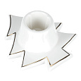 Svícen na kónickou svíčku - porcelán, tvar stromku, bílý