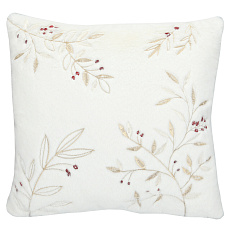 Polštář s výplní - umělá kožešina, bílý s větvičkami, 100% polyester, 45 x 45 cm Polštář s výplní - umělá kožešina, bílý s větvičkami, 100% polyester, 45 x 45 cm