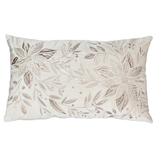 Polštář s výplní - s lístky, béžový, 100% polyester, 50 x 30 cm Polštář s výplní - s lístky, béžový, 100% polyester, 50 x 30 cm