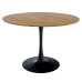 Jídelní stůl, kulatý, dub/černá, průměr 110 cm, REVENTON NEW
