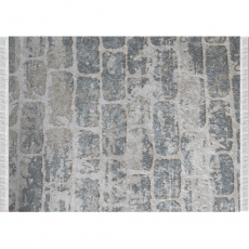 Koberec, šedá / vzor cihla, 80x200, MURO Koberec, šedá / vzor cihla, 80x200, MURO