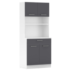 Čtyřdveřový kredenc, bílá/grafit, DOMIS NEW Čtyřdveřový kredenc, bílá/grafit, DOMIS NEW