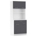 Čtyřdveřový kredenc, bílá/grafit, DOMIS NEW