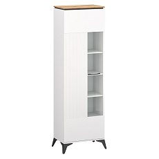 Vitrína, bílá/dub evoke, VELIS 1D