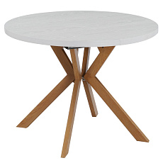 Jídelní rozkládací stůl, bílá/dub, 100-250x75,5 cm, LUKOS