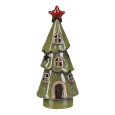 Domeček z magnesia - tvar stromku, LED osvětl., vel. M, zelený
