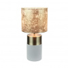 Stolní lampa, světlešedá / hnědá vzor, QENNY TYP 18