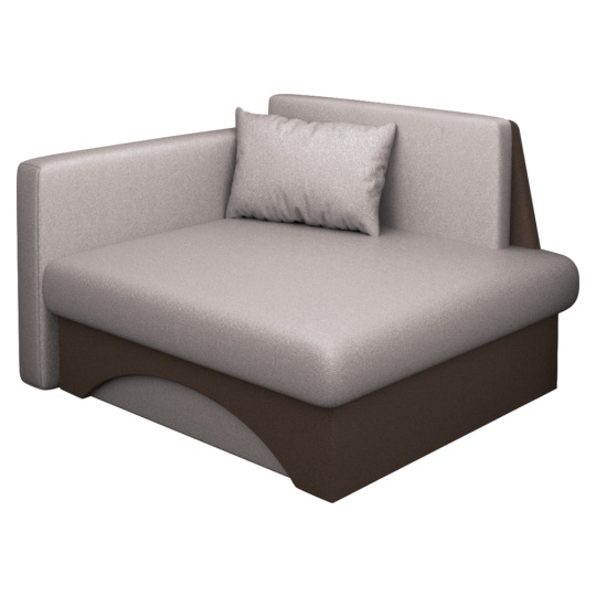 Rozkládací křeslo, béžovošedá Taupe/hnědá, levá, KUBOŠ NEW
