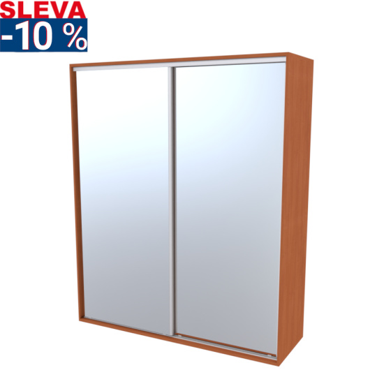 Nábytek Mikulík Vranovice Skříň FLEXI 2 š.200cm v.240cm: 2x zrcadlo - olše