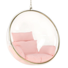 Závěsné křeslo, transparentní/zlatá/růžová, BUBBLE TYP 1 Závěsné křeslo, transparentní/zlatá/růžová, BUBBLE TYP 1