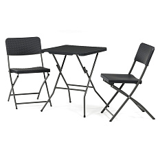Zahradní set 1+2, plast, šedá, AZS-L2161 GREY