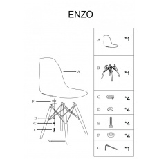 Jídelní židle ENZO oranžové