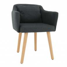 Designové křeslo, šedá látka / dřevo, DIPSY Designové křeslo, šedá látka / dřevo, DIPSY