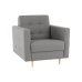 Celočalouněné křeslo, šedá látka, AMEDIA