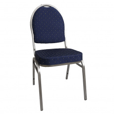 Židle, stohovatelná, látka modrá/šedý rám, JEFF 3 NEW