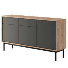 Kombinovaná komoda, dub jaskson hickory/grafit, BERGEN BK154 Kombinovaná komoda, dub jaskson hickory/grafit, BERGEN BK154