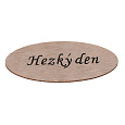 Cedulka "Hezký den" - dřevo, přírodní, v sáčku 12 ks, cena za 1 ks