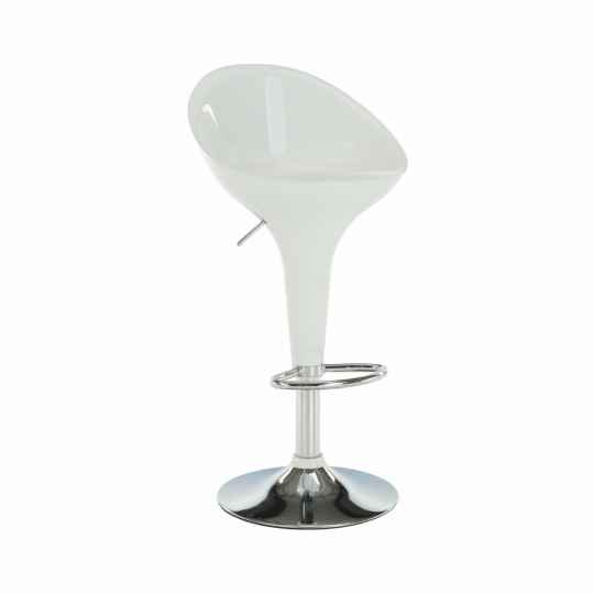 Barová židle, bílá / chrom, ALBA NOVA