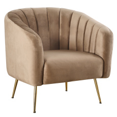 Designové křeslo, hnědá Velvet látka/gold chrom-zlatý, BAGY Designové křeslo, hnědá Velvet látka/gold chrom-zlatý, BAGY