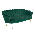 Luxusní pohovka, 3-sed, smaragdová Velvet látka / chrom zlatý, styl Art-deco, NOBLIN