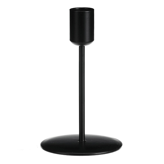 Svícen kovový - na kónickou svíčku, výška 14 cm, černý