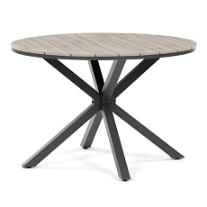 Zahradní stůl 110x110cm, hliník, polywood, šedá, AZT-S1430 GREY