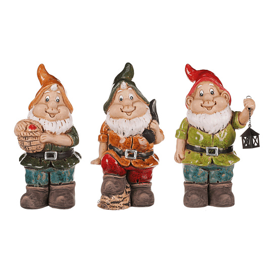 Trpaslík - keramická figurka, vel. S, mix 3 druhů, cena za 1 ks
