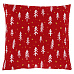 Polštář sametový s výplní - červený vánoční, 100% polyester, 45 x 45 cm