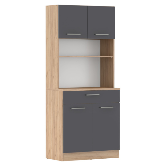 Čtyřdveřový kredenc, dub artisan/grafit, DOMIS NEW Čtyřdveřový kredenc, dub artisan/grafit, DOMIS NEW