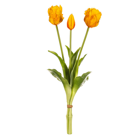 Tulipán - řezaný, měkký plast, žlutý, cena za svazek 3 ks Tulipán - řezaný, měkký plast, žlutý, cena za svazek 3 ks