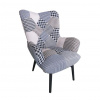 Designové křeslo, látka patchwork, PEPITO NEW TYP 4